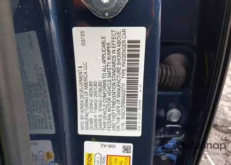 2025 Honda Accord Hybrid Touring z USA, uszkodzony, nr VIN 1HGCY2F89SA032717